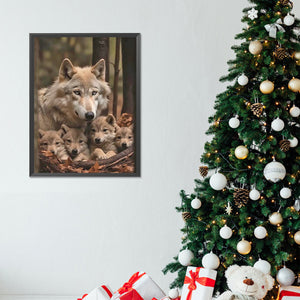 Wolf-Full Round Diamond Painting-30x40cm