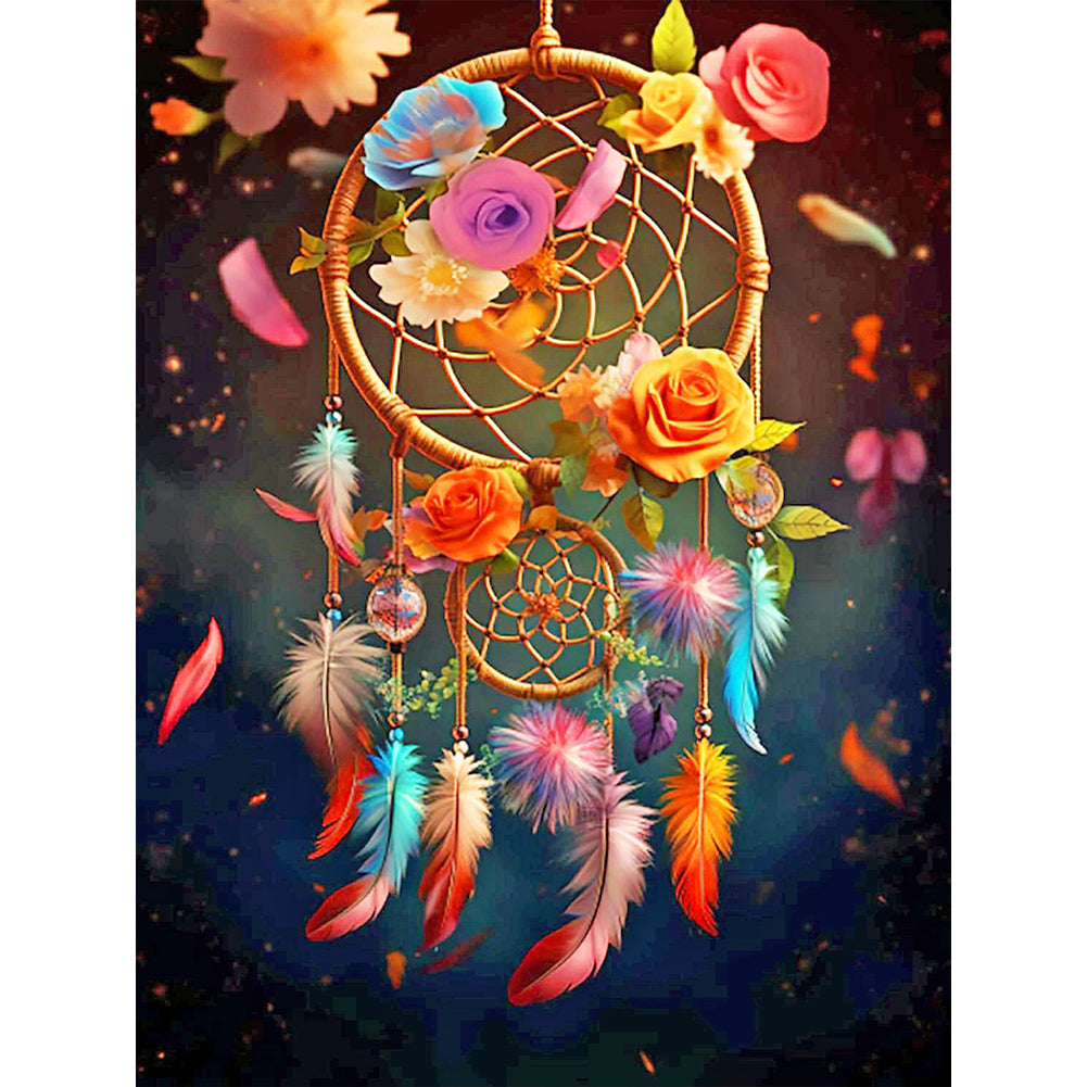 Fox Dream Catcher-Full Round Diamond Painting-30x40cm