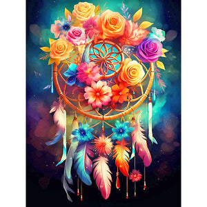 Fox Dream Catcher-Full Round Diamond Painting-30x40cm