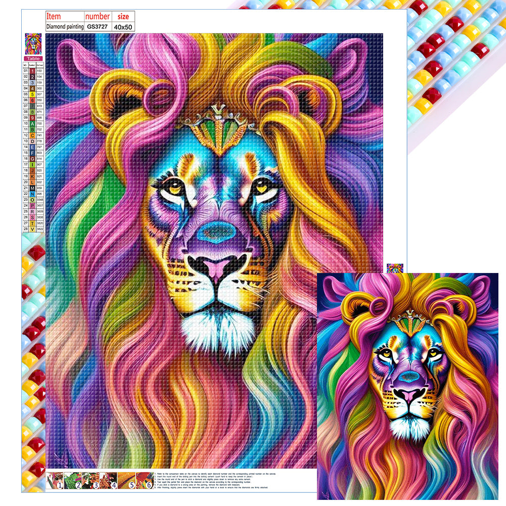 Lion-Full Square Diamond Painting-40x50cm