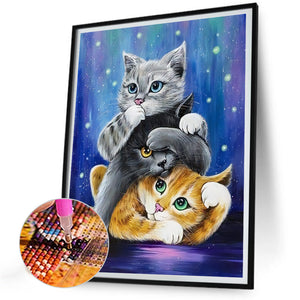 Cat-Full Round Diamond Painting-30x40cm