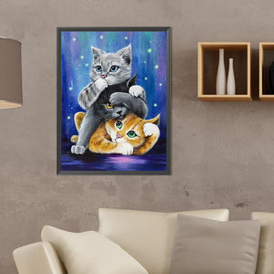 Cat-Full Round Diamond Painting-30x40cm