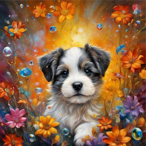 Dog-Full Round Diamond Painting-30x30cm