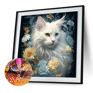 Cat-Full Round Diamond Painting-30x30cm