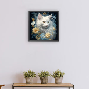 Cat-Full Round Diamond Painting-30x30cm