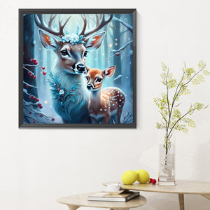 Deer-Full Round Diamond Painting-30x30cm