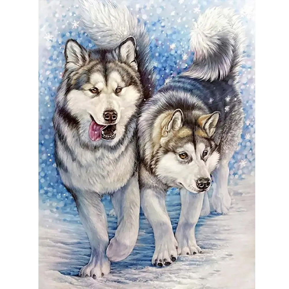 Wolf-Full Round Diamond Painting-30x40cm