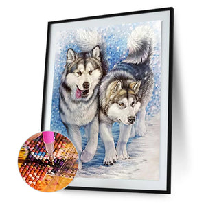 Wolf-Full Round Diamond Painting-30x40cm