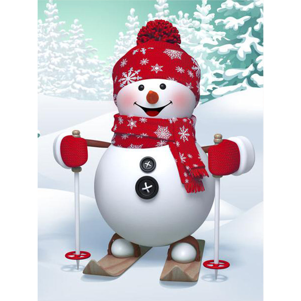 Christmas Snowman-Full Round Diamond Painting-30x40cm