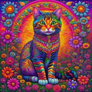 Cat-Full Round Diamond Painting-30x30cm