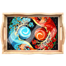 Load image into Gallery viewer, Diamond Painting Decorative Trays with Handle Coffee Table Tray for Serving Food
