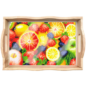 Diamond Painting Decorative Trays with Handle Coffee Table Tray for Serving Food