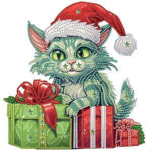 Christmas Cat-Partial Special Diamond Painting-30x30cm