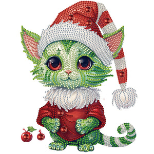 Christmas Cat-Partial Special Diamond Painting-30x30cm