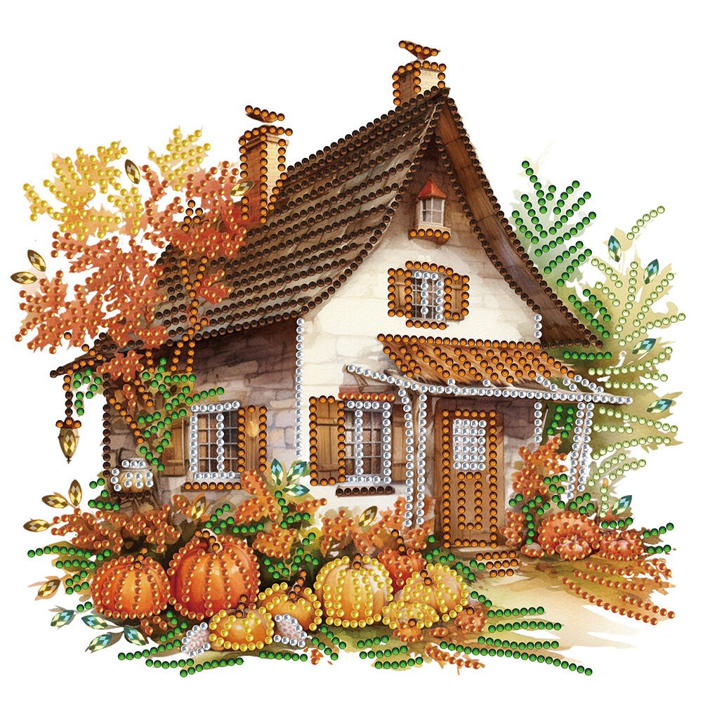 Pumpkin Hut-Partial Special Diamond Painting-30x30cm