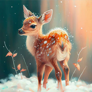 Deer-Full Round Diamond Painting-30x30cm