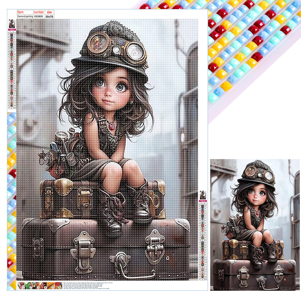 Mechanic Girl-Full Square Diamond Painting-50x70cm-Large Size