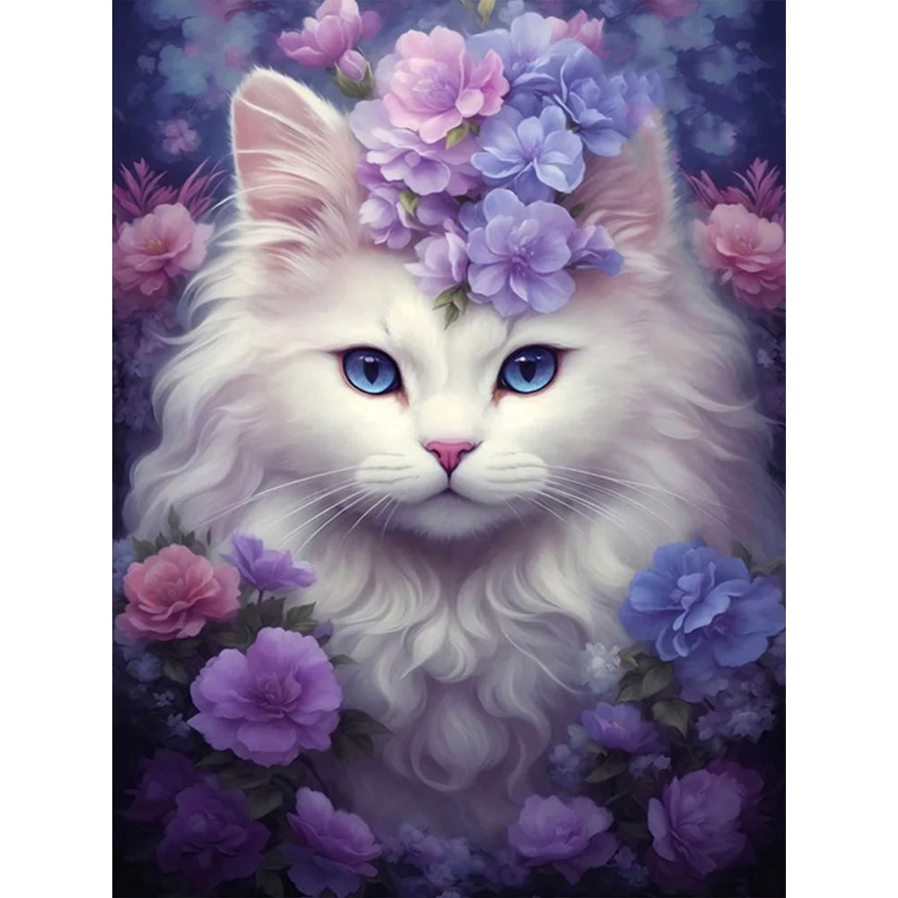 Cat-Full Round Diamond Painting-30x40cm