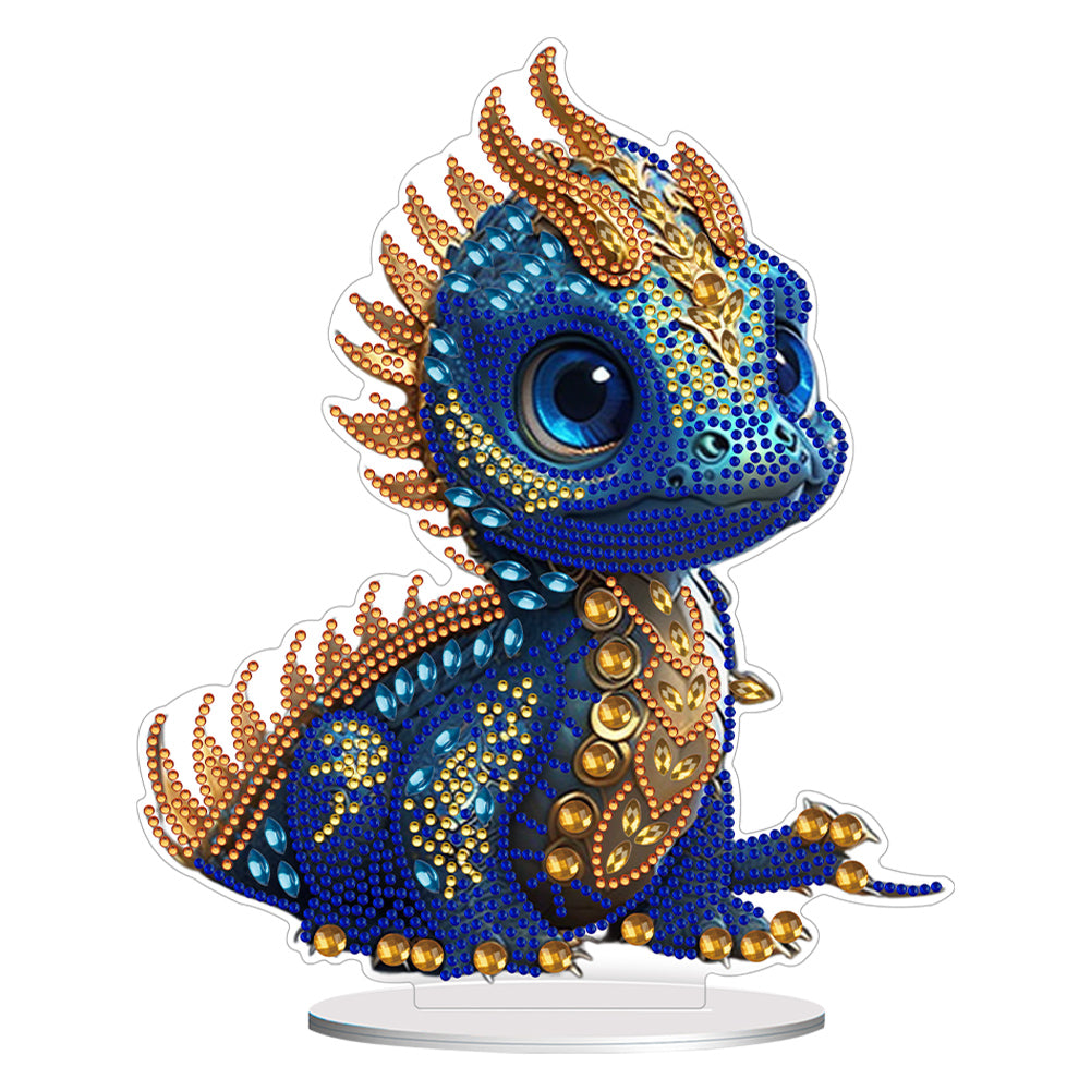 Dragon-Single Side Drill-Wooden Diamond Desktop Ornament