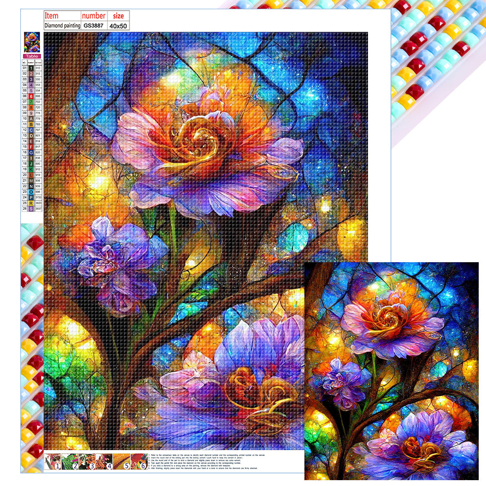 Crystal Flower-Full Square Diamond Painting-40x50cm