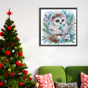 Owl-Partial Special Diamond Painting-30x30cm