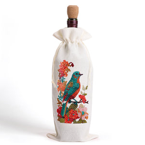 Butterfly/Flower-Burlap Wine Bottle Bags Covers