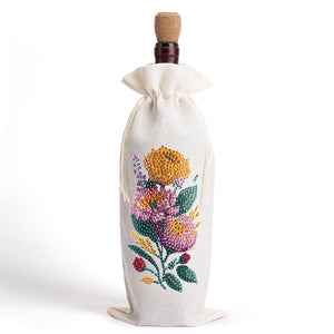 Butterfly/Flower-Burlap Wine Bottle Bags Covers