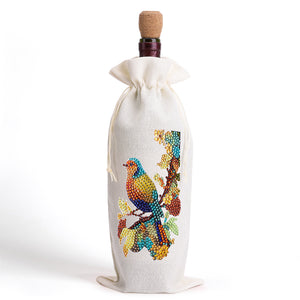 Butterfly/Flower-Burlap Wine Bottle Bags Covers