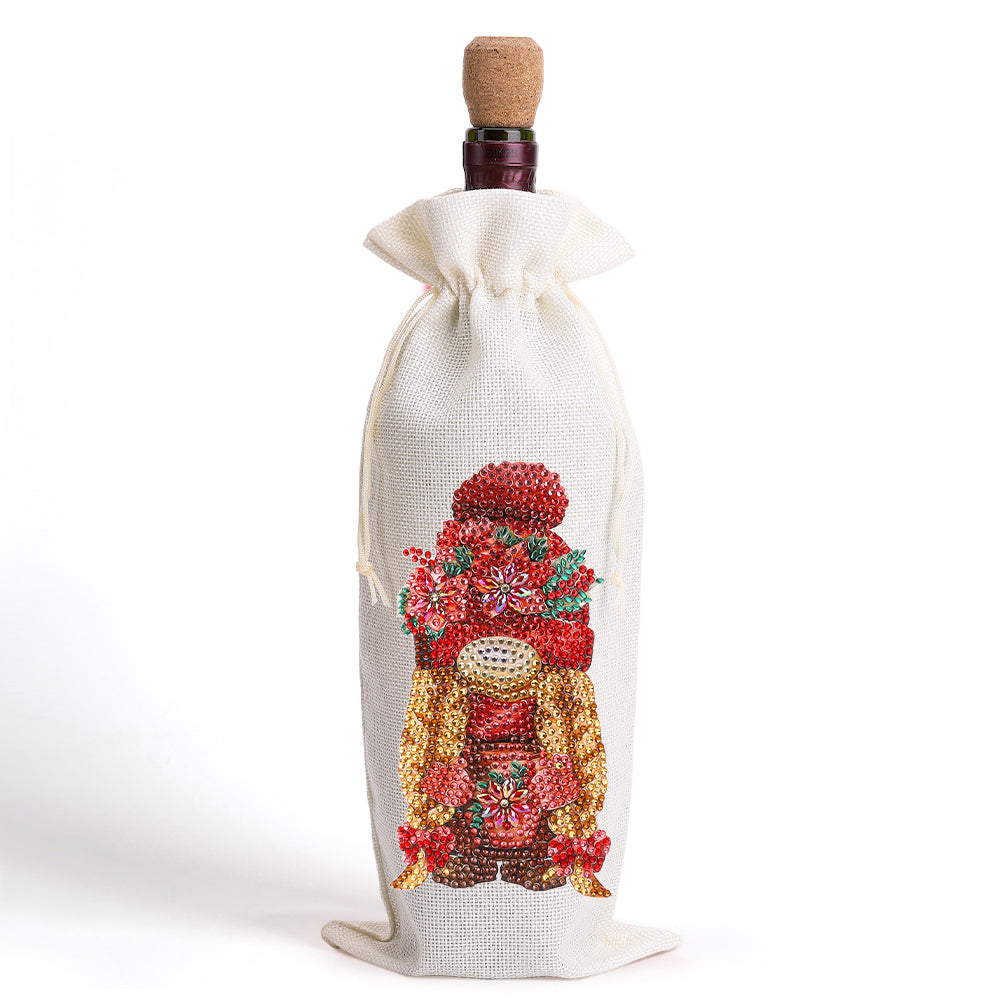 Butterfly/Flower-Burlap Wine Bottle Bags Covers