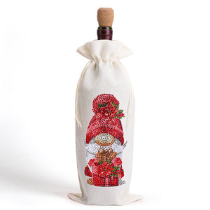 Butterfly/Flower-Burlap Wine Bottle Bags Covers