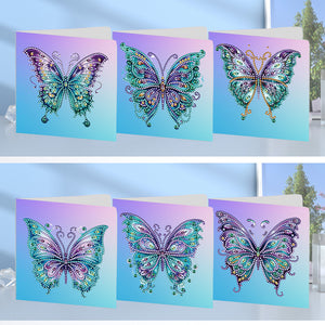 8Pcs/Set Butterfly-Diamond Greeting Cards