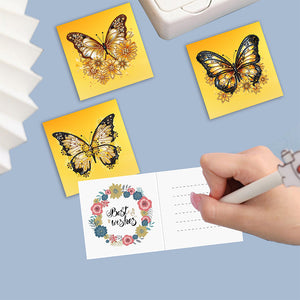 8Pcs/Set Butterfly-Diamond Greeting Cards