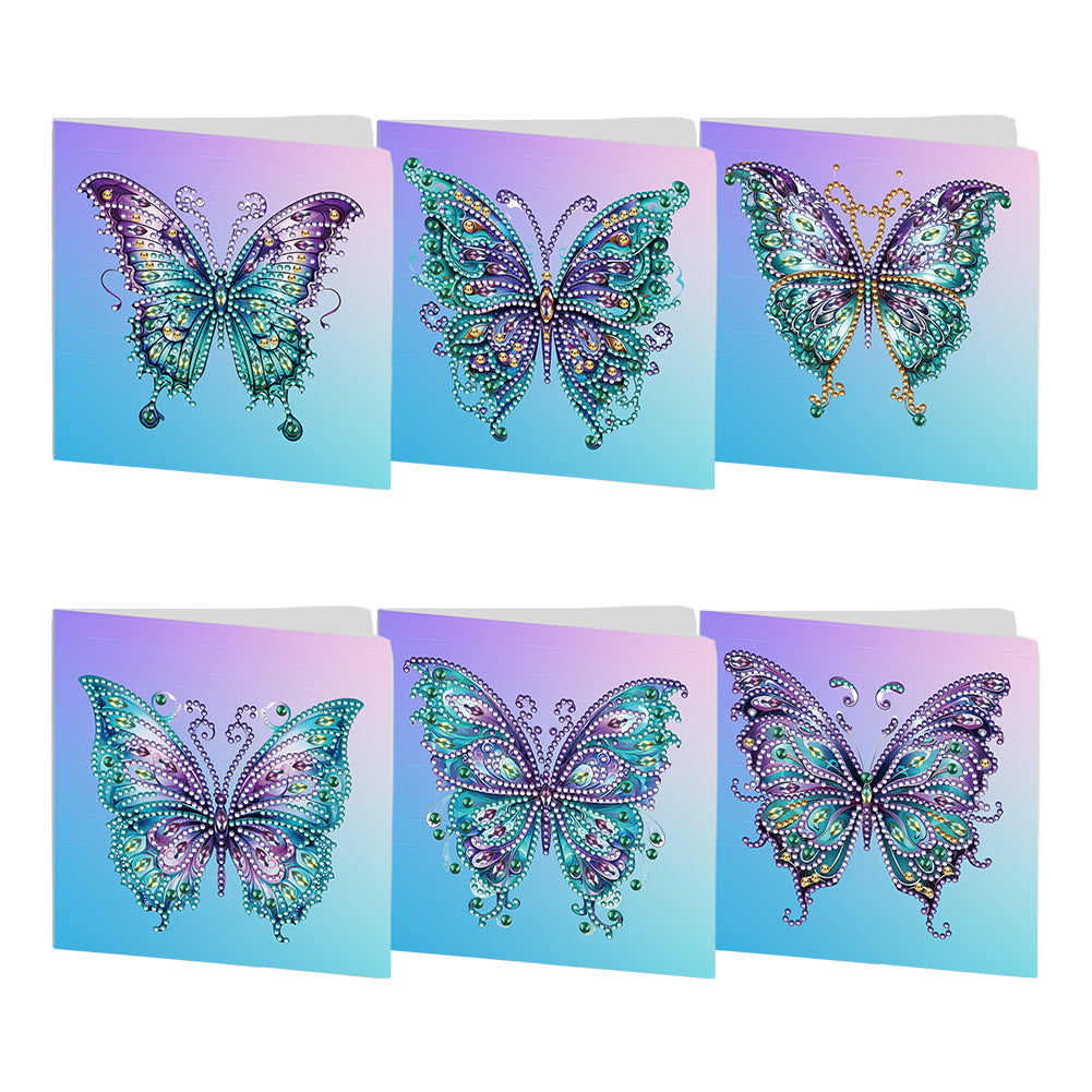 8Pcs/Set Butterfly-Diamond Greeting Cards