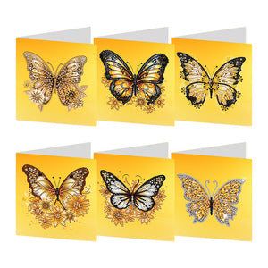 8Pcs/Set Butterfly-Diamond Greeting Cards