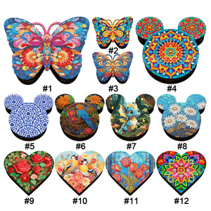 Wood Butterfly Tulip Crystal Rhinestone Diamond Art Jewelry Case