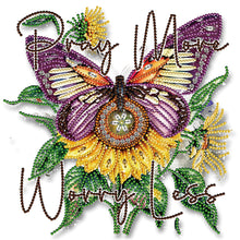 Load image into Gallery viewer, Butterfly Sunflower-Partial Special Diamond Painting-30x30cm
