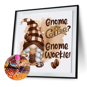 Coffee Bean Gnome-Full Round Diamond Painting-30x30cm