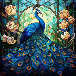 Peacock-Full Round Diamond Painting-30x30cm