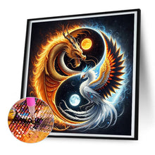 Load image into Gallery viewer, Fire Dragon Ice Phoenix Yin And Yang Diagram-Full Round Diamond Painting-30x30cm
