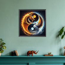 Load image into Gallery viewer, Fire Dragon Ice Phoenix Yin And Yang Diagram-Full Round Diamond Painting-30x30cm
