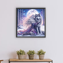 Load image into Gallery viewer, Wolf And Woman-Full Round Diamond Painting-50x50cm
