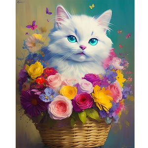 Cat-Full Round Diamond Painting-40x50cm