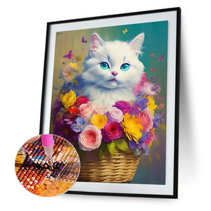 Cat-Full Round Diamond Painting-40x50cm