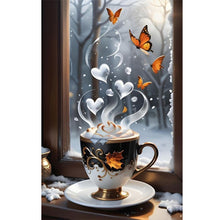 Load image into Gallery viewer, Coffee Butterfly-Full Round Diamond Painting-40x60cm-Large Size
