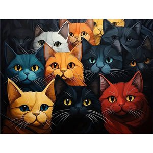 Cat-Full Round Diamond Painting-40x30cm