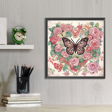 Load image into Gallery viewer, Love Butterfly Rose-Partial Special Diamond Painting-30x30cm
