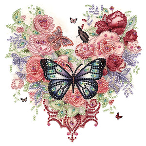 Love Butterfly Rose-Partial Special Diamond Painting-30x30cm