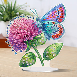 Flower Butterfly-Single Side Drill-Acrylic Diamond Desktop Ornament