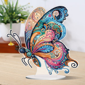 Flower Butterfly-Single Side Drill-Acrylic Diamond Desktop Ornament