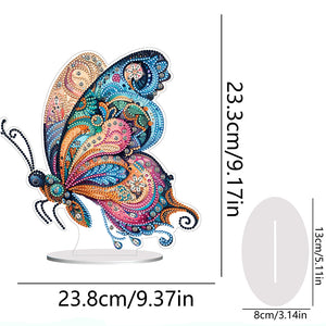 Flower Butterfly-Single Side Drill-Acrylic Diamond Desktop Ornament